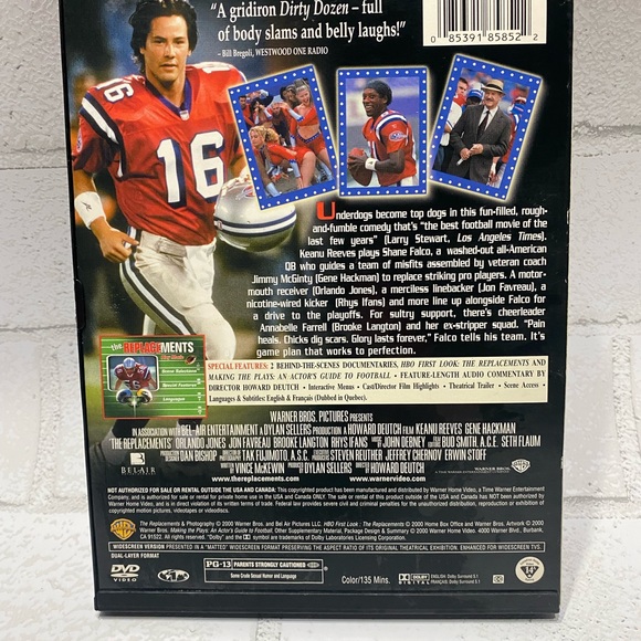 Movie DVD The Replacement Movie Keanu Reeves & Gene Hackman - Picture 2 of 2